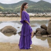 Radiant Amethyst Boho Bridal Gown | Plus Size Wedding Dress – Beata by ZinniaPearl - Image 2