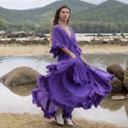 Radiant Amethyst Boho Bridal Gown | Plus Size Wedding Dress – Beata by ZinniaPearl - Image 3