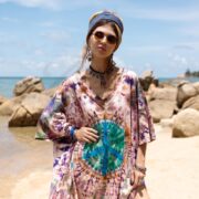 Plus Size Tie Dye Tunic Top: Bohemian Elysian Peace Festival Shirt - Ninive - Image 4