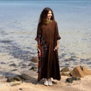 Plus Size Tie-Dye Maxi Dress: Crescent Moon Boho Beachwear - Aurora