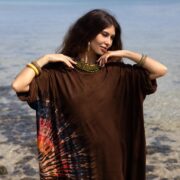 Plus Size Tie-Dye Maxi Dress: Crescent Moon Boho Beachwear - Aurora - Image 4