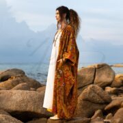 Luxurious Velvet Kimono Duster - Terra Bloom Plus Size Boho Coat with Pockets, Perfect for Fall & Holiday Parties - Harper Jade by ZP - Image 2