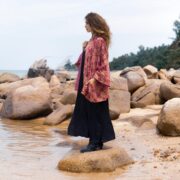 Embroidered Velvet Kimono Jacket: Plus Size Boho Chic - Mei - Image 2