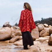 Embroidered Velvet Kimono Jacket: Ruby Dream Boho Chic Plus Size - Mei - Image 3
