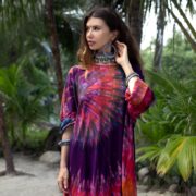 Plus Size Tie-Dye Maxi Dress: Handmade Cotton Boho Beachwear - Euphoria - Image 4