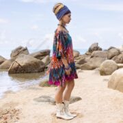 Plus Size Tie-Dye V-Neck Tee: Psychedelic Boho Festival Shirt - Ninive - Image 2