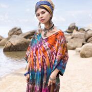 Plus Size Tie-Dye V-Neck Tee: Psychedelic Boho Festival Shirt - Ninive - Image 4