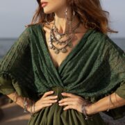 Seagrass Lace Kaftan: Boho Wedding Maternity Gown - Lunette - Image 6