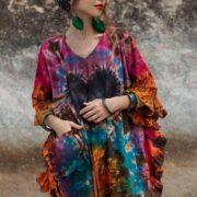 Plus Size Tie-Dye Midi Dress: Black Heart Boho Festival Outfit - Cleo - Image 4