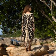 Tie-Dye Poncho Tunic: Handmade Boho Cotton Fringe Top - Arlo - Image 3