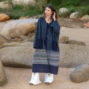 Handwoven Gheri Cotton Kimono Duster: Boho Patchwork Coat, Plus Size - Ottoman - Image 5