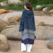 Handwoven Gheri Cotton Kimono Duster: Boho Patchwork Coat, Plus Size - Ottoman - Image 7