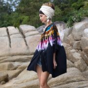 Plus Size Tie-Dye Tunic: Hand-Dyed Cotton Boho Babydoll Top - Bellina - Image 4