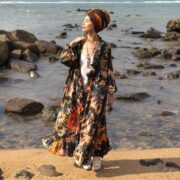 Hand-Dyed Tie-Dye Kimono: Plus Size Boho Ruffle Jacket - Callie