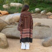 Patchwork Gheri Weave Kimono Duster: Boho Festival Cotton Coat - Ottoman - Image 7