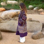 Patchwork Boho Duster Coat: Gheri Weave Ottoman Cotton Kimono - Ottoman - Image 6