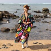 Boho Plus Size Patchwork Kimono Duster: Raw Cotton Mosaic Tie-Dye - Veda