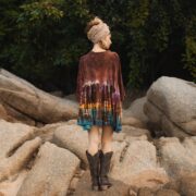 Plus Size Tie-Dye Tunic: Hand-Dyed Boho Babydoll Top - Bellina - Image 3