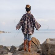 Plus Size Velvet Kimono Jacket: Dusky Flora Boho Fashion - Mei - Image 3