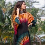 Plus Size Tie Dye Maxi Dress: Hand-Dyed Cotton Boho Caftan - Euphoria - Image 4