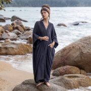 Handmade Cotton Kimono Duster & Harem Pants Set - Plus Size Boho - Willow - Image 3