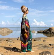 Plus Size Tie-Dye Jumpsuit: Jungle Twilight Boho Romper - Sadie - Image 2