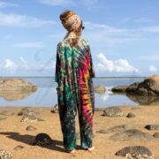 Plus Size Tie-Dye Jumpsuit: Jungle Twilight Boho Romper - Sadie - Image 3
