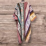 Plus Size Boho Kimono: Embroidered Patchwork Stonewashed Cotton - Cordelia - Image 2