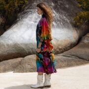 Plus Size Tie-Dye Kaftan Dress: Hand-Dyed Black Heart Festival Beachwear - Mystic - Image 2