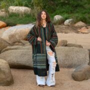 Handwoven Gheri Kimono Duster: Boho Patchwork Cotton Coat Plus Size - Ottoman