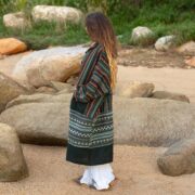 Handwoven Gheri Kimono Duster: Boho Patchwork Cotton Coat, Plus Size - Ottoman - Image 6