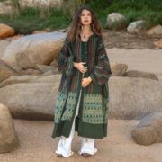 Handwoven Gheri Kimono Duster: Boho Patchwork Cotton Coat Plus Size - Ottoman - Image 5