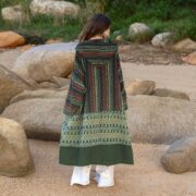 Handwoven Gheri Kimono Duster: Boho Patchwork Cotton Coat, Plus Size - Ottoman - Image 3