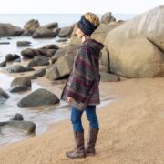 Handwoven Gheri Cotton Kimono Jacket: Boho Patchwork Hoodie, Plus Size - Sahara - Image 2