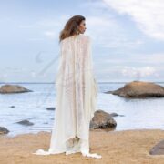Lunar Glow Mesh Kaftan Dress: Boho Beach Cover-Up | Sheer Cardigan | Flowing Versatile Style | Bold Flirtatious | Ondine by ZinniaPearl - Image 3