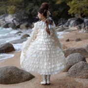 Ruffled Cotton Kimono Duster: Boho Beach Resort Wear - Charm - Image 3