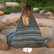 Handwoven Cotton Kimono Robe: Forest Jade Boho Duster Coat - Imperial - Image 3