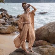 Handmade Raw Cotton Harem Pants: Copper Dusk Boho Festival Fashion - Spiritu - Image 5