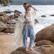 Boho Harem Pants: Handmade Raw Cotton Unisex Festival Trousers - Spiritu