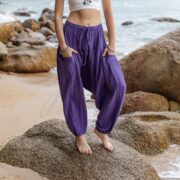 Handcrafted Cotton Kimono & Harem Pants Set - Plus Size Boho Duster - Willow - Image 6