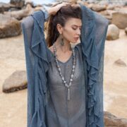 Sea Slate Ondine Net Mesh Weave Dress - Boho Beach Cover-Up | Handcrafted Elegance | Versatile Kaftan | Plus-Inclusive | Flowy & Chic Style - Image 5