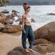 Plus Size Boho Kimono Set: Cotton Duster Jacket and Harem Pants - Willow - Image 5