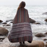 Handwoven Cotton Kimono Robe: Plus Size Boho Duster Coat - Imperial - Image 3