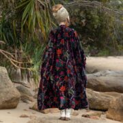 Plus Size Velvet Kimono Duster: Midnight Flora Boho Robe - Harper Jade - Image 9