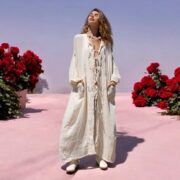 Plus Size Raw Cotton Kimono Duster: Boho Beach Coverup - Aimi - Image 6