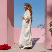 Plus Size Raw Cotton Kimono Duster: Boho Beach Coverup - Aimi - Image 7