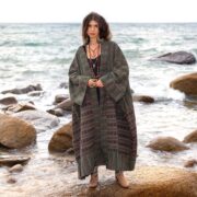 Handwoven Cotton Kimono Robe: Plus Size Boho Duster Coat - Imperial
