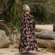 Velvet Kimono Robe: Antique Rose Floral Duster, Reversible Boho Coat - Harper Jade - Image 3