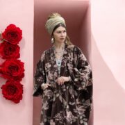 Velvet Kimono Robe: Antique Rose Floral Duster, Reversible Boho Coat - Harper Jade - Image 8