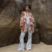Handcrafted Cotton Velvet Kimono Jacket: Boho Chic Style - Mei